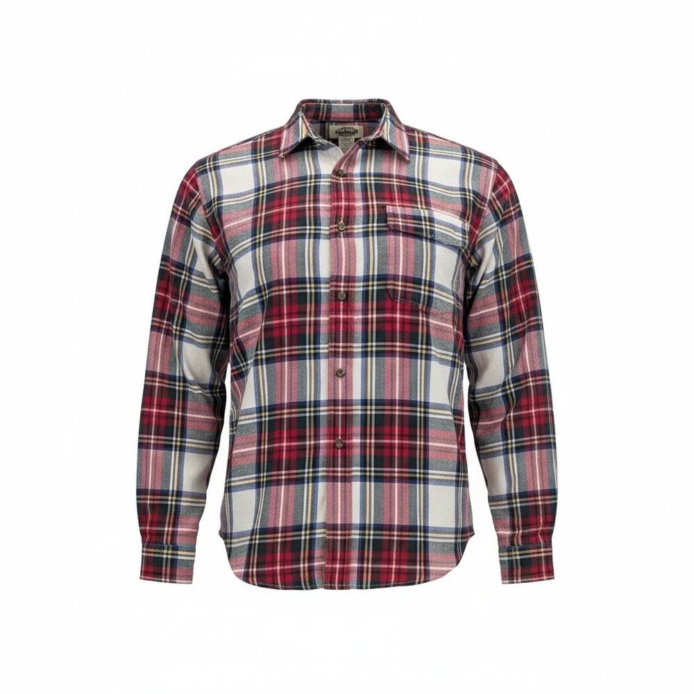 Eddie Bauer‎ Legends Plaid Flannel Shirt Men's XXL Cotton Long Sleeve Button Up